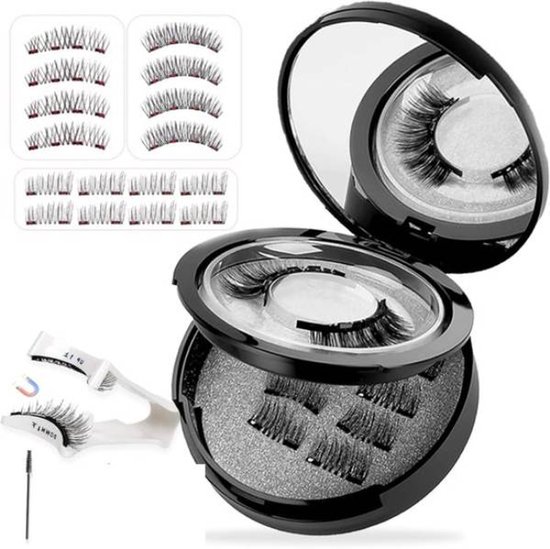 3 paires de faux Wimpers magnétiques Look naturel - Wimpers Wimpers magnétiques 3D - Réutilisables avec applicateur - Faciles à porter
