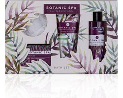 Botanic Spa Cadeauset – Luxe Wellness Badset met Massage Spons - Green Tea & Lemon Verbena – Shower Gel 150 ml, Body Lotion 90 ml & Bath Salt 70 g – Gfitset -Giftbox