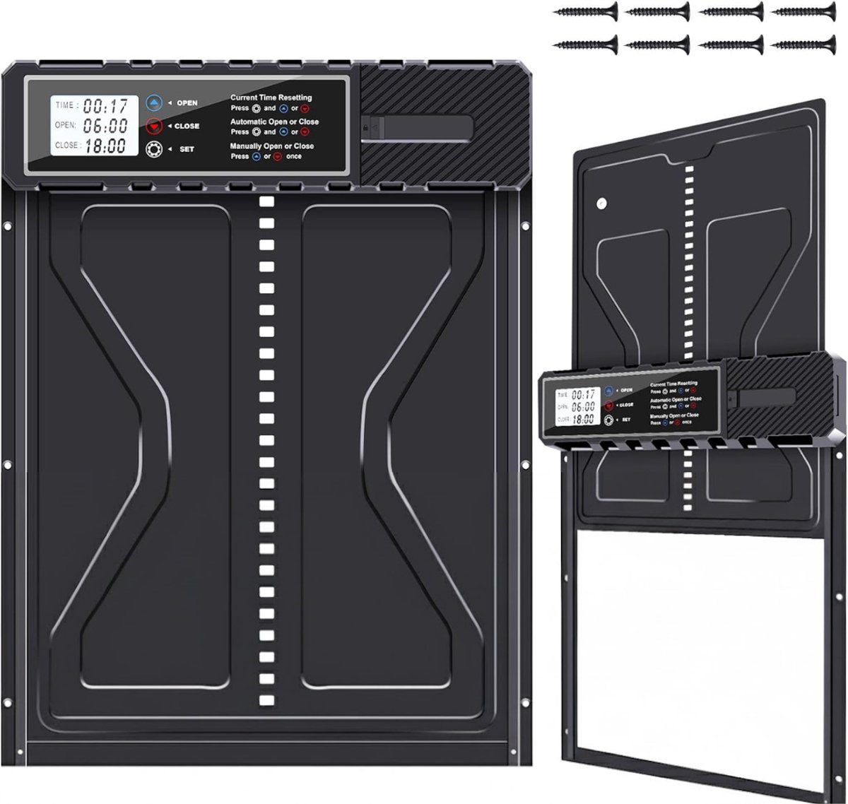 VH Supplies® Automatisch Kippenluik - Kippendeur - Chickenguard - Zwart