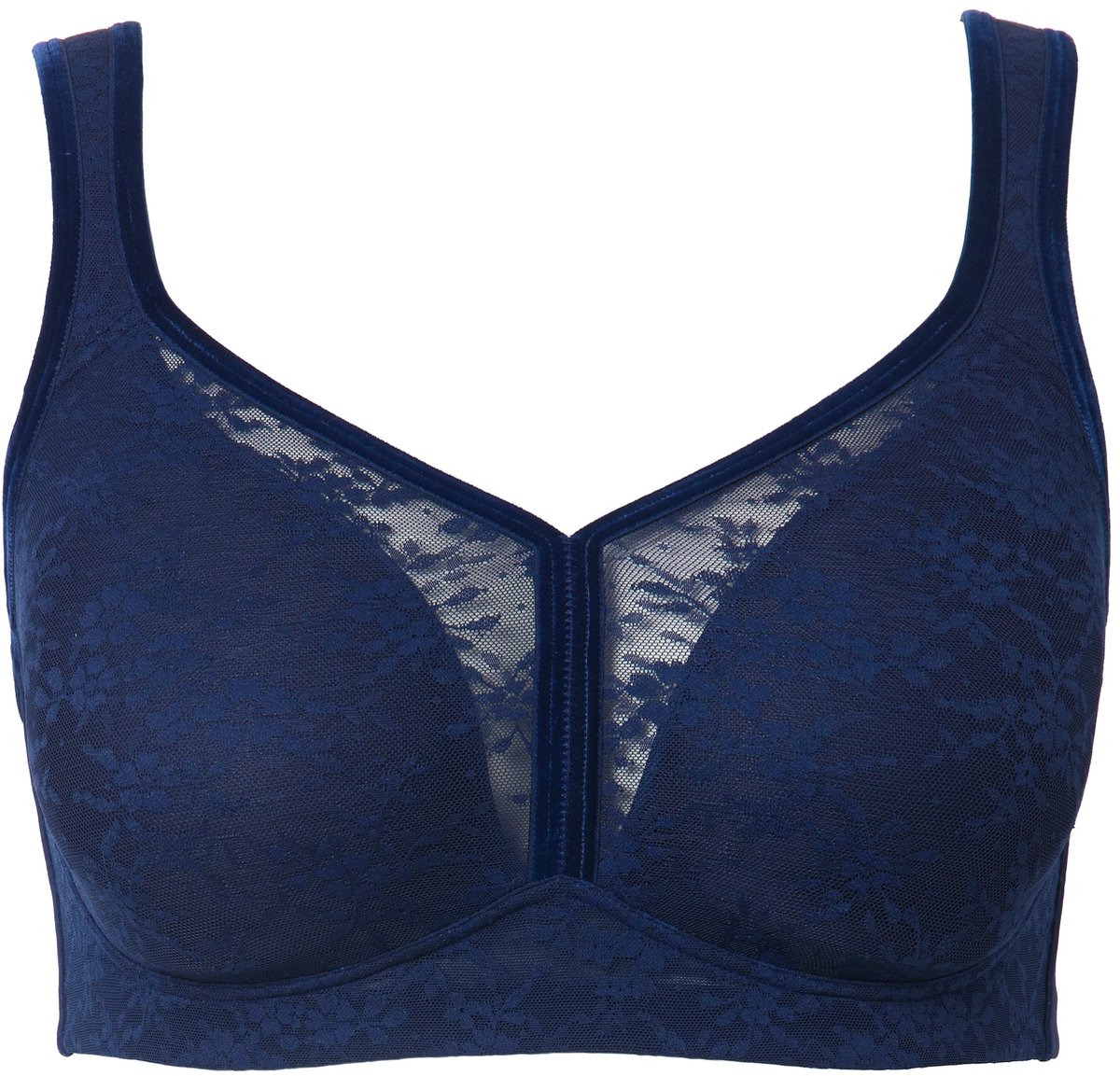 Ulla Popken Dames - Minimizer-BH spacer-cups zonder beugels - Nachtblauw