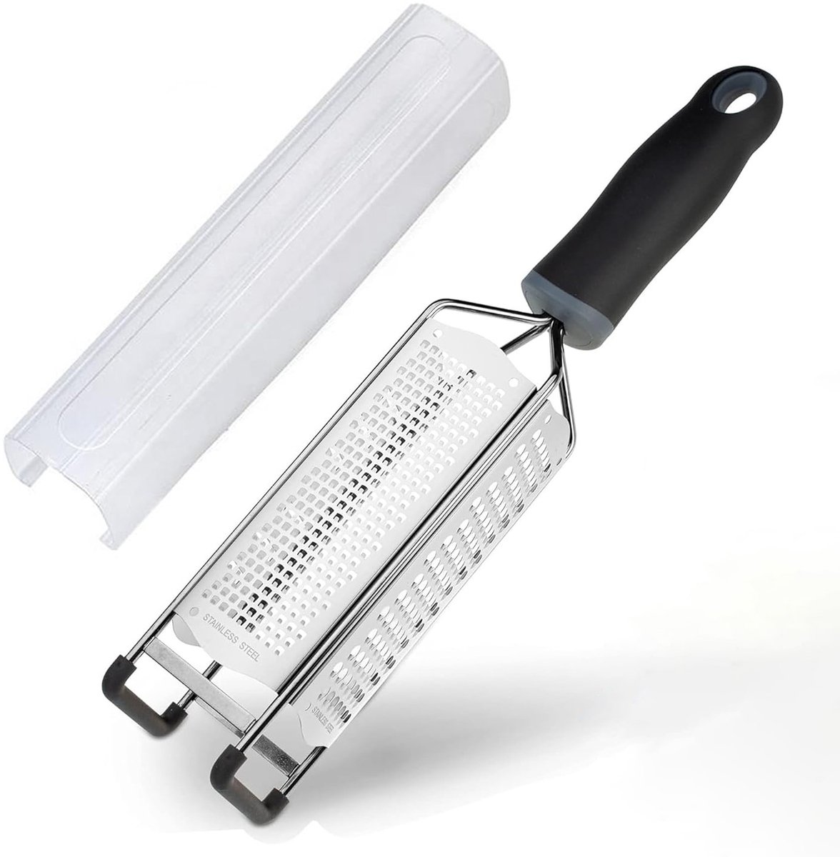 Rivv RVS 3-in-1 Handrasp - Professionele Kaasrasp, Citroen- & Gemberrasp - Multifunctionele Keukenrasp met Antislip Handgreep - 31.5 cm