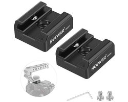 Set van 2 Cold Shoe Mount Adapters met 1/4 Inch Schroefdraad voor Flits en LED Monitor