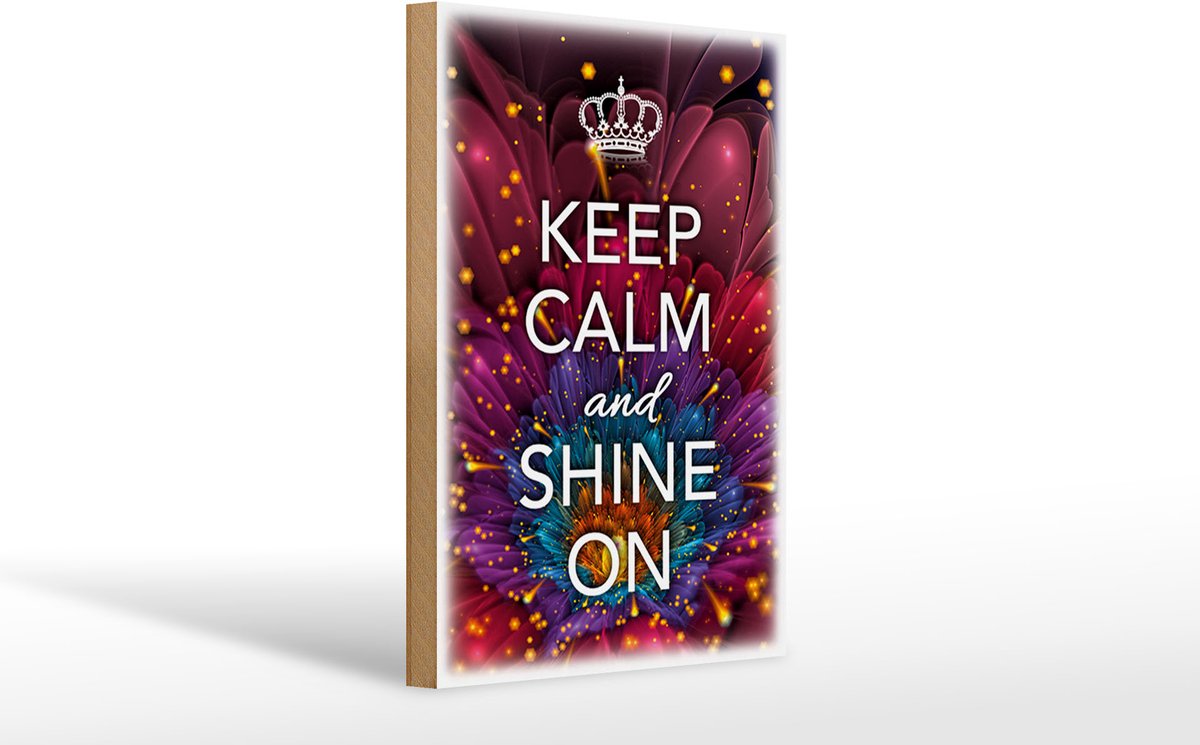 Holzschild Spruch 20x30cm Keep Calm and shine on