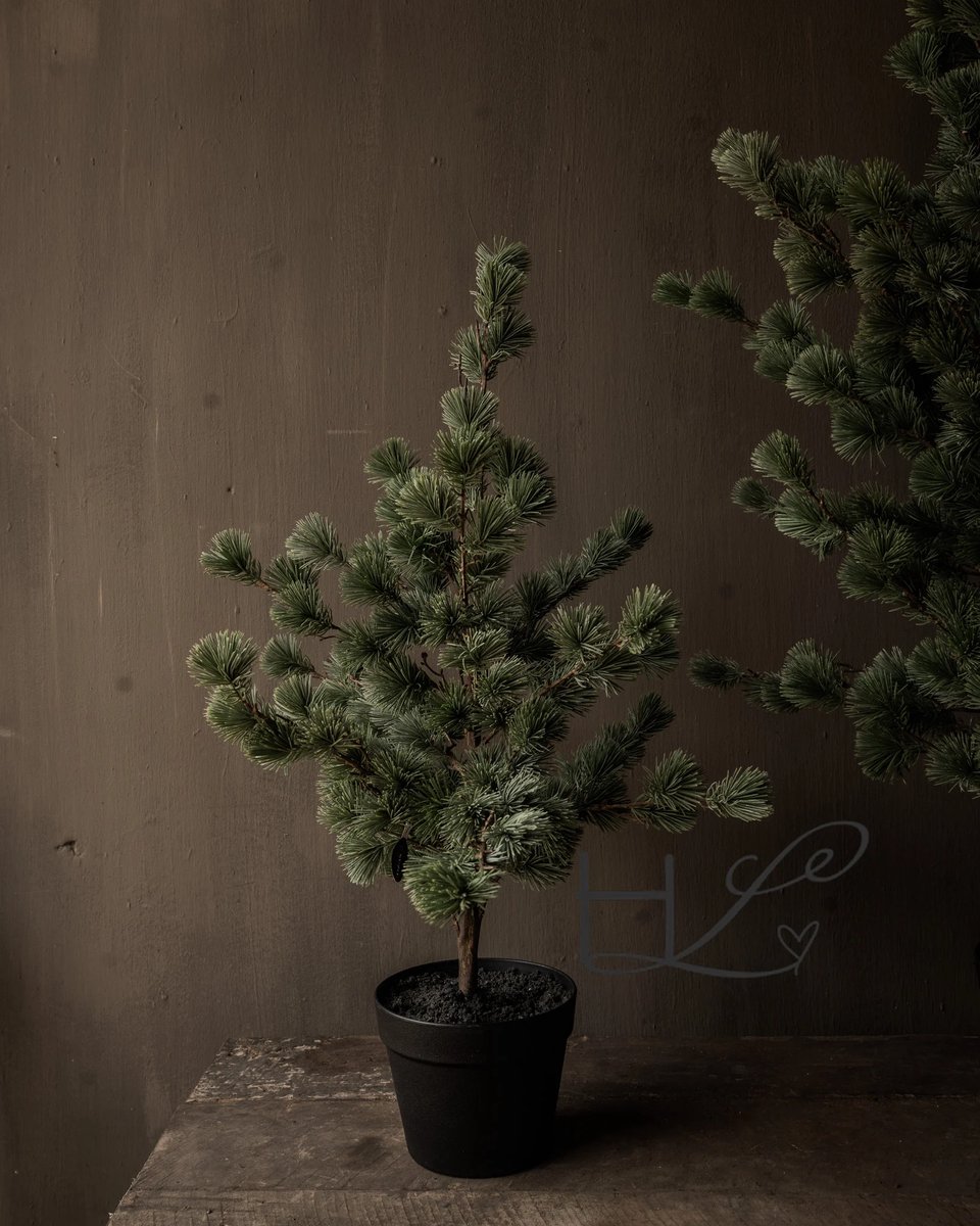 Larix Boom - 80 cm - Decoratieve Kunstmatige Dennenboom - Luxe Groene Naaldstructuur - Levensecht & Stijlvol – Inclusief Vaste Zwarte Pot