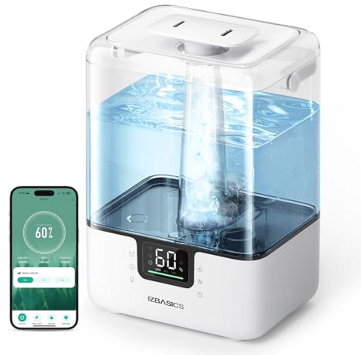 Slimme 6 Liter Luchtbevochtiger met Aroma Diffuser en 360° Nozzle voor Kinderen