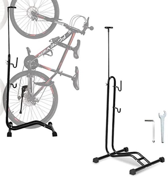 Foto: 3 in 1 fietsstandaard verstelbare fietshouder voor 20 tot 29 inch fietsen horizontaal en verticaal gebruik