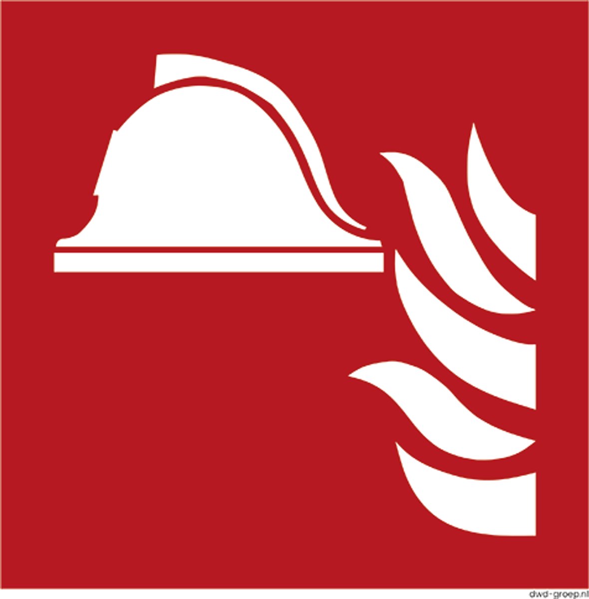 Pictogram brandbestrijding spullen – Pictogram F004 Bord – 200x200 mm – NEN 3011 / ISO 7010
