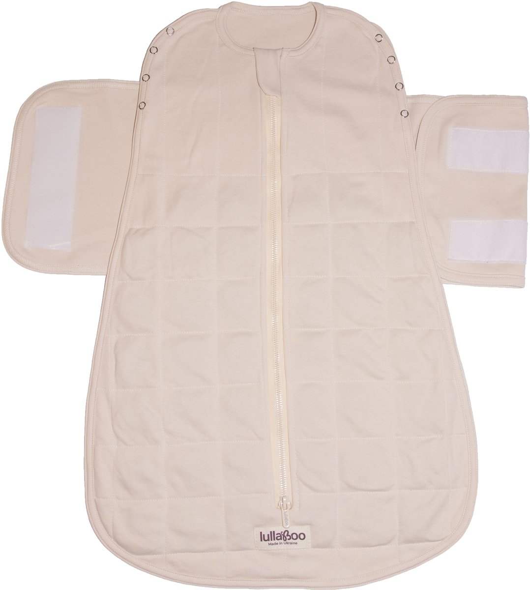 Baby Verzwaarde Slaapzak 0–6 mnd (maat XS) met afneembare inbakerband – Cremewit – TOG 2.5 (Weighted Sleeping Bag Lullaboo)