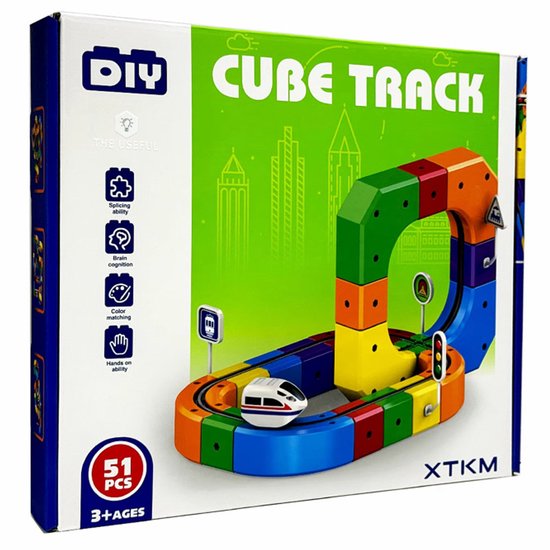 RAIL CUBE Magnetische monorail Deluxe set - Ultiem bouwspeelgoed voor kinderen - 66-delig magnetisch speelgoed - vanaf 3 jaar - creatief STEAM-spel - eindeloze mogelijkheden