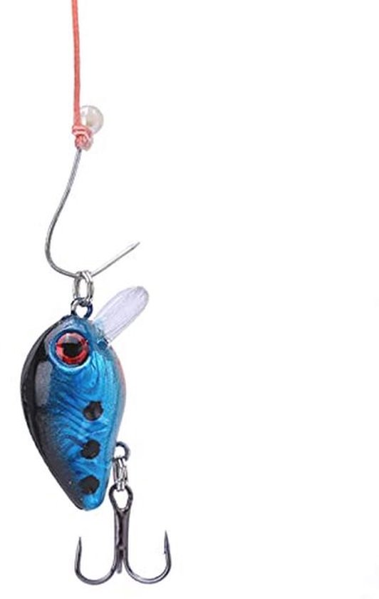 Dailygoods- Kunstaas Set 5 Stuks - Mini Minnow - 3D Holografische Ogen - Duurzaam - Knipperend/Vibrerend - Transparante Doos - Vissersaas van Dailygoods — afbeelding 2