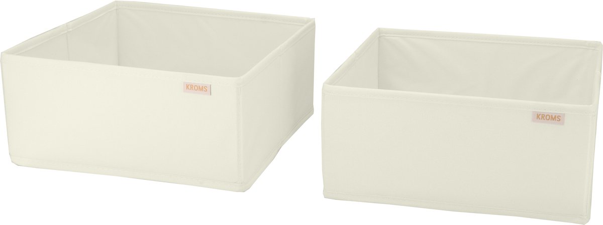 KROMS Lade organizer bakjes 37x32x32cm 2-delig - Wit - Kleding opbergbox– Kleding organizer opbergsysteem – Lade organizer kledingkast & IKEA PAX – Kleding organizer opvouwbaar