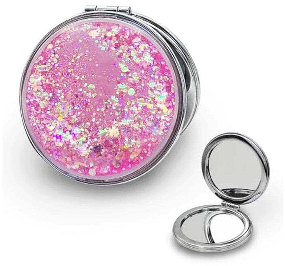 Ronde Compacte Zakspiegel met Quicksand Effect voor Dames