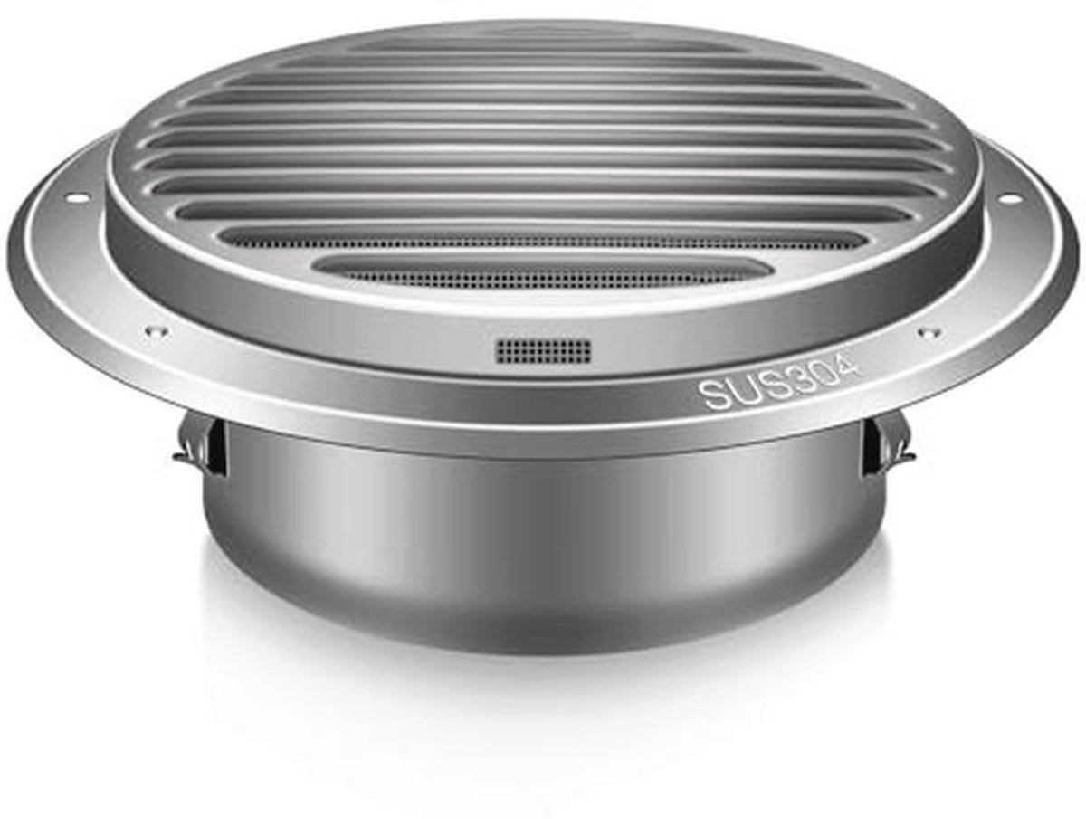 Ventilatierooster 150 mm, Roestvrij Staal, Rond Afvoerrooster met Insectenbescherming en S