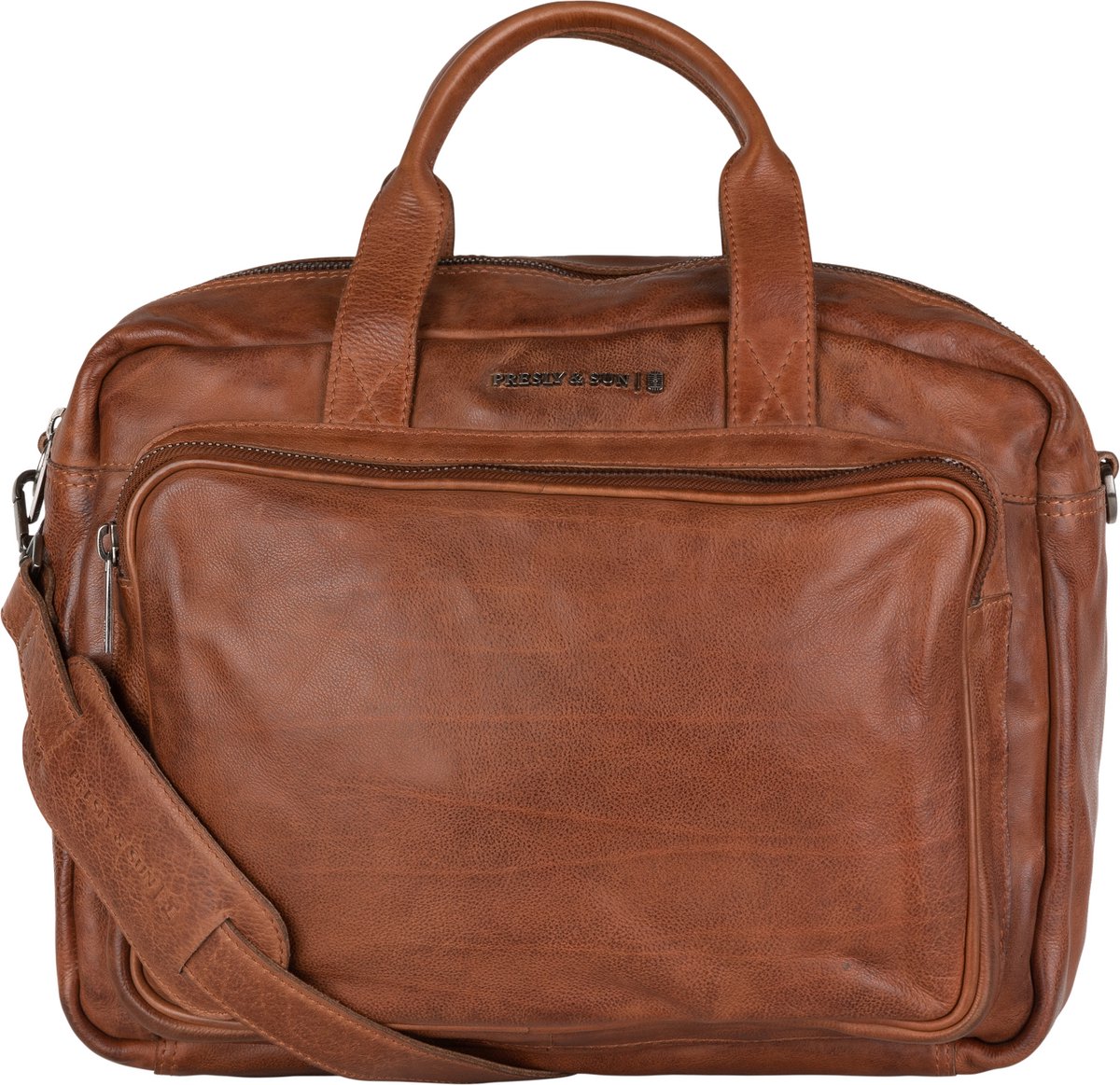 Presly & Sun Heren - Leren tas - Cognac