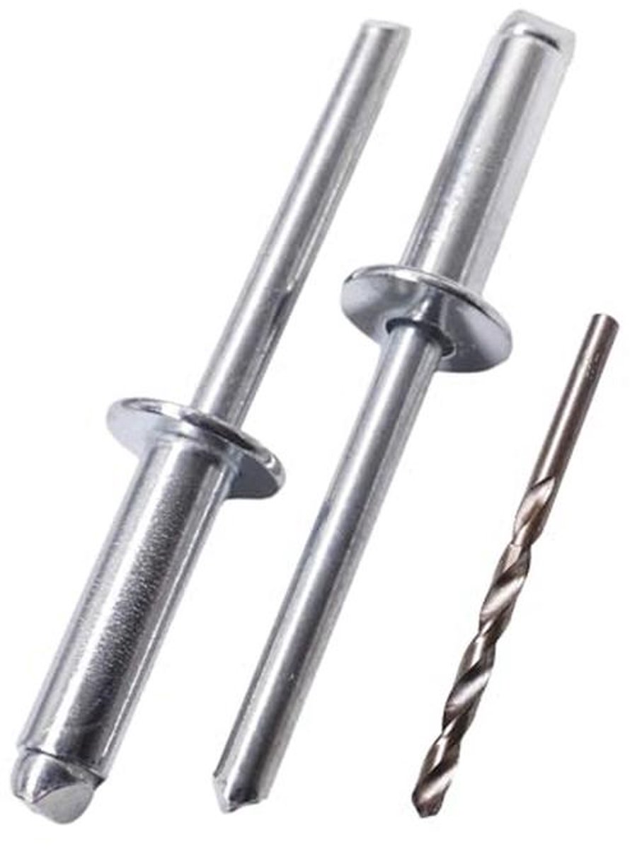 Verzinkte Stalen Blindklinknagels 6,0 x 20 mm - 200 Stuks Inclusief Boor