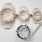 Emporte-Pièce Ravioli 7 Pièces - Coupe Raviolis Pâtes Dumplings Avec Manche Bois Aluminium
