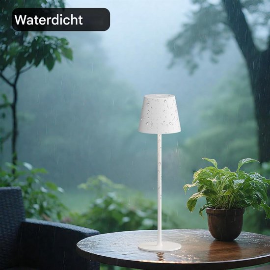 GELLDG Draadloze LED-bureaulamp - Met oplaadbare batterij - Touchbediening - 3 kleurtemperaturen - Traploos dimmen - USB-C oplaadbare touchlamp - Geschikt voor buiten, nachtkastjes, eettafels, kamperen - Wit van GelldG — afbeelding 5