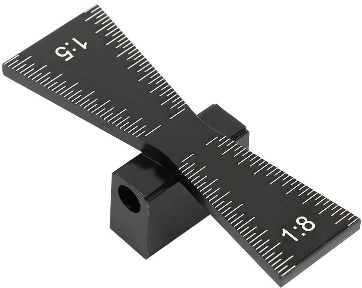 Zwaluwstaartmarkeergereedschap voor het meten van zwaluwstaartverbindingen van aluminiumlegering en hout, schaal 1:5/1:8, zwaluwstaartmarker voor bewerking