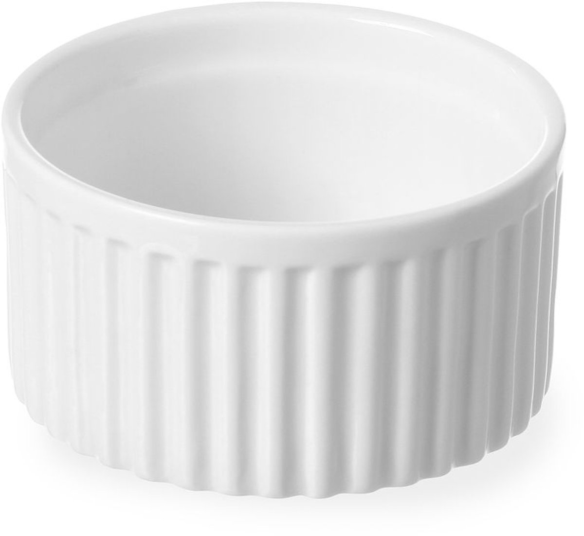 HENDI Ramekin – Geribbeld – Thermo shock bestendig – Porselein – Ø90x(H)48mm – Helder wit