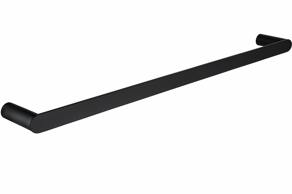 TOJ Handdoekstang - Handdoekrek - Handdoekhouder - Badkamer Rek voor Handdoeken - RVS - 60CM - Mat Zwart