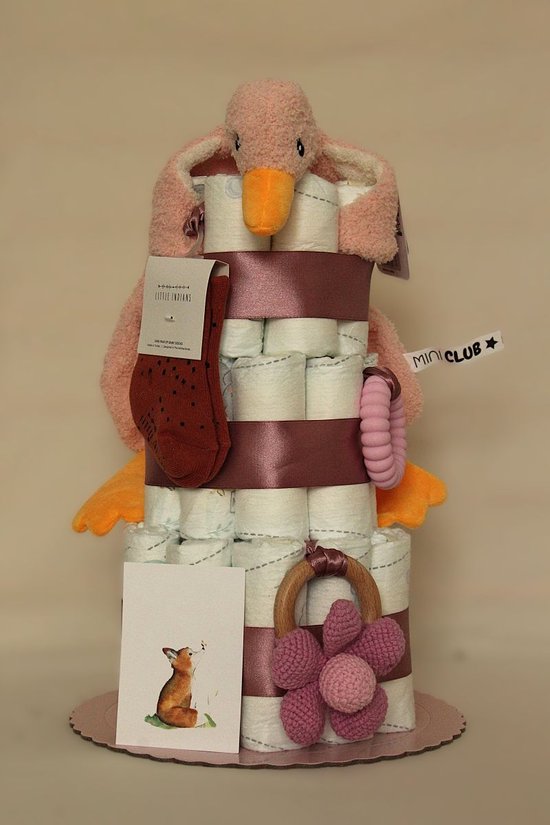 Luiertaart - Roze - geboorte - meisje - kraamcadeau - babyshower - baby - it's a girl van Pampers — afbeelding 2