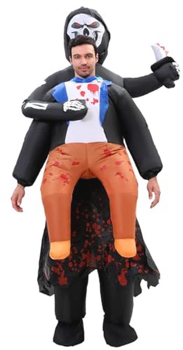 Opblaasbaar Magere Hein Kostuum voor Volwassenen - Grappig Halloween Kostuum