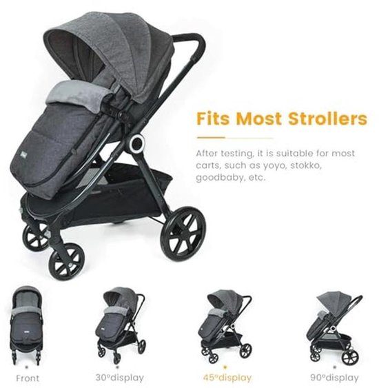 Winter Voetenzak voor Kinderwagen - Waterdicht, Winddicht en Machine Wasbaar - Coral Fleece Gevoerd — afbeelding 5