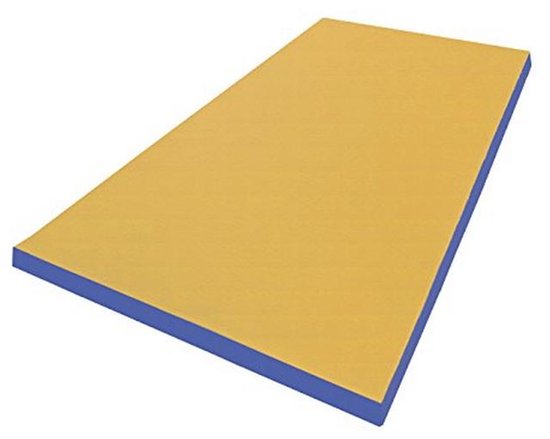 Opvouwbare Gymnastiekmat voor Thuis - 8 cm Dikke Zachte Fitnessmat voor Kinderen en Yoga - Afwasbare Sportmat (200 x 100 cm, Geel/Blauw) — afbeelding 5