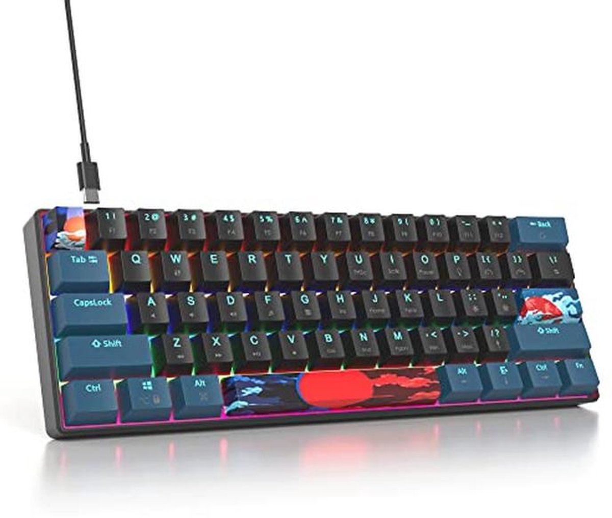 Mini Mechanisch Toetsenbord 60% met Achtergrondverlichting en Anti-Ghosting voor Gaming