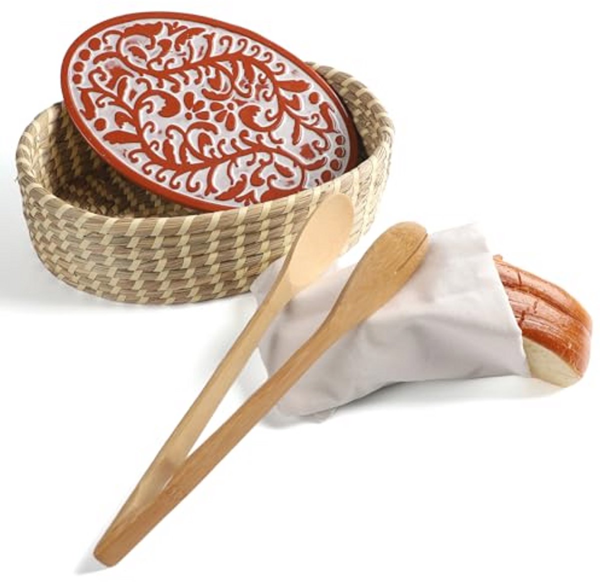 Terracotta Broodwarmermand met Stenen Set - Perfect voor Zuurdesem en Gastvrouw