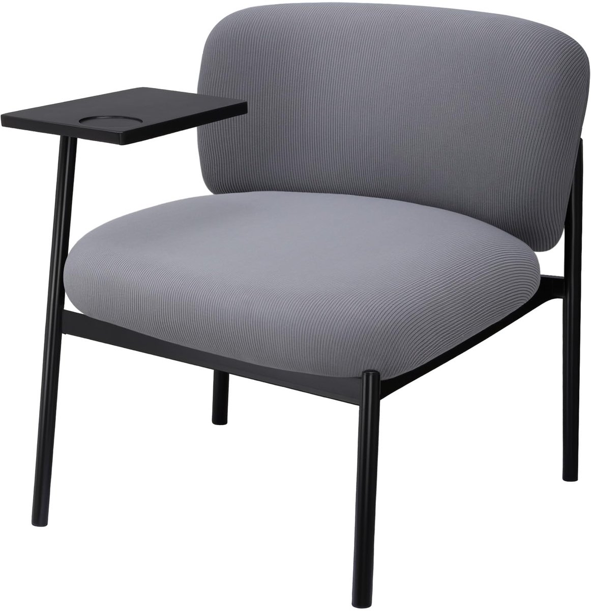 COMHOMA - Loungestoel Fauteuil - Moderne Gestoffeerd met Metalen Poten - Grijs