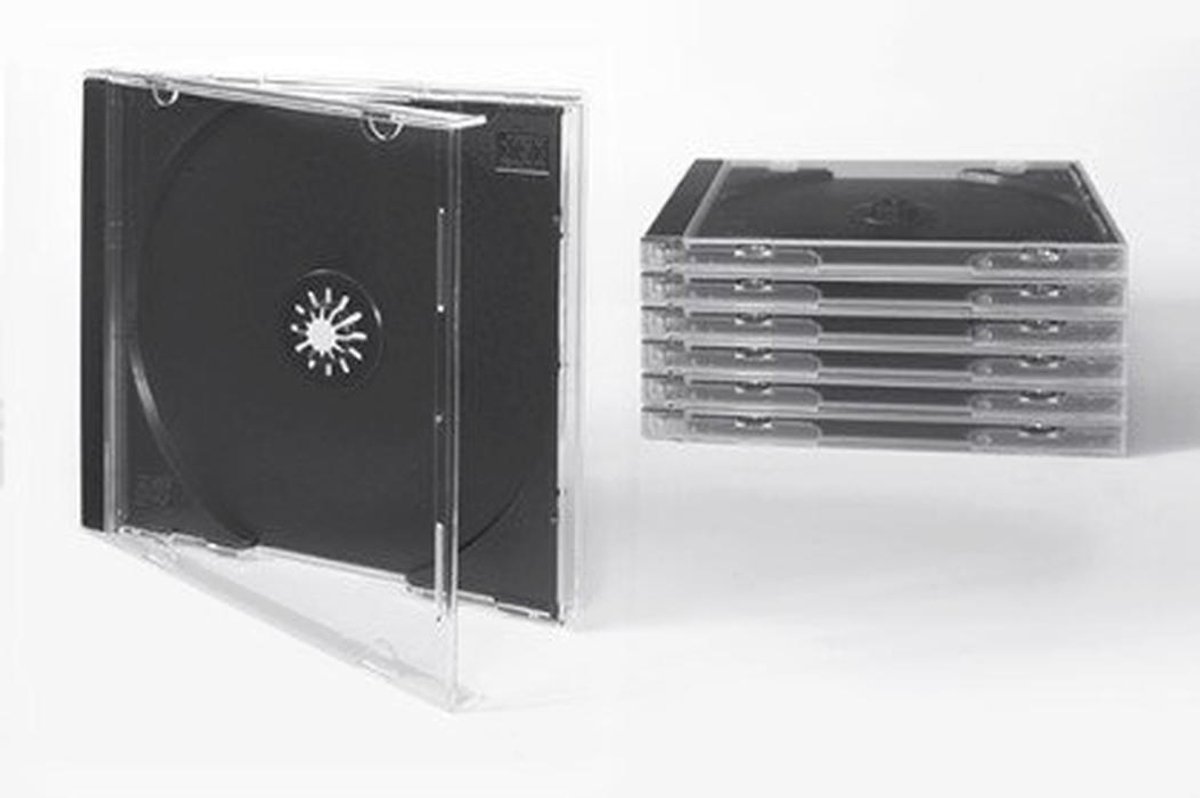 Standaard CD Jewel Case Transparant en Zwart - 50 Stuks