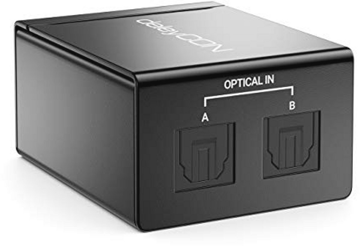 Toslink 2x1 Switch SPDIF Audio Handmatige Switcher Splitter - Optisch TOSLINK van Metaal