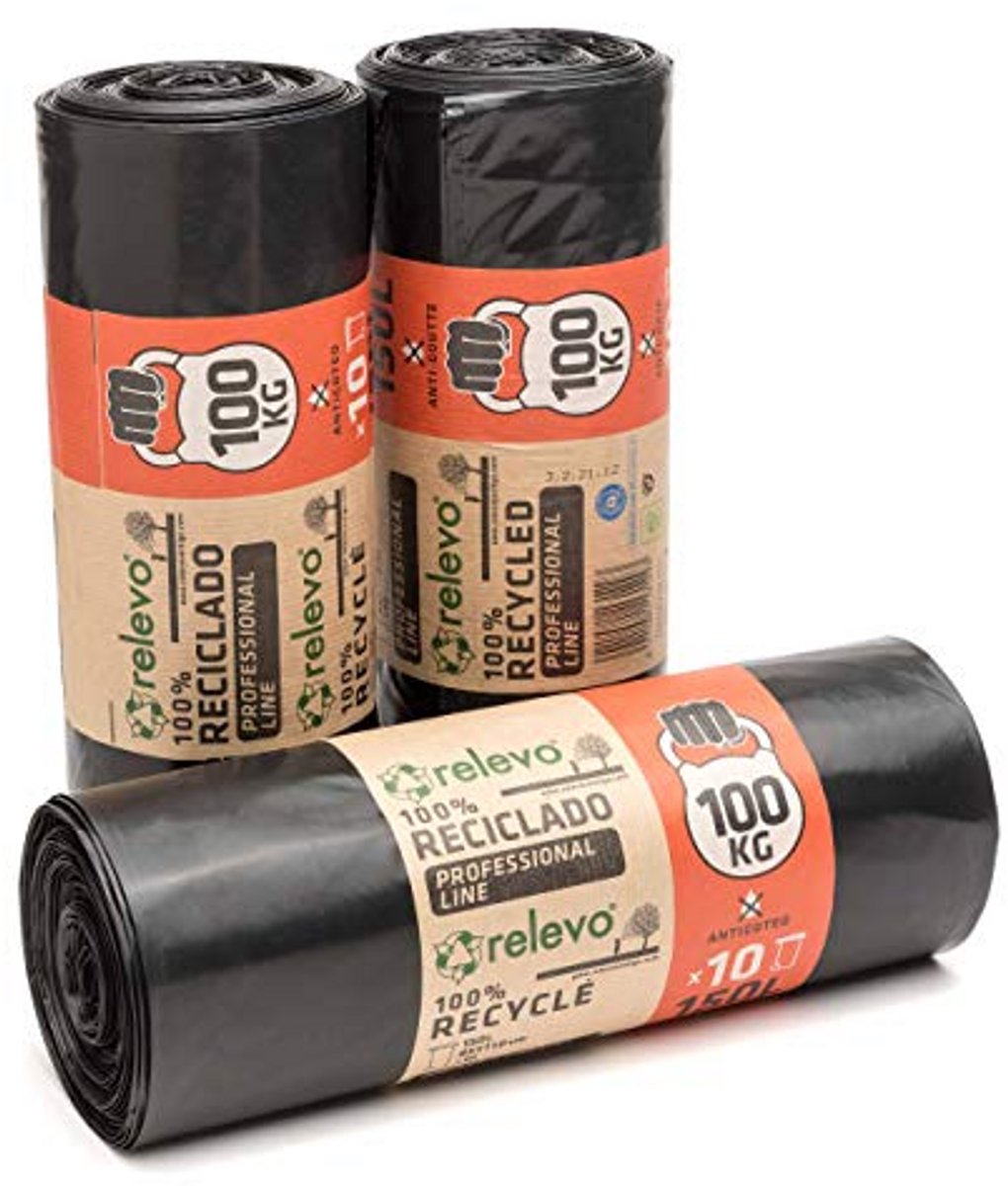 Gerecycled Vuilniszakken Extra Sterk 150 L - 30 Stuks