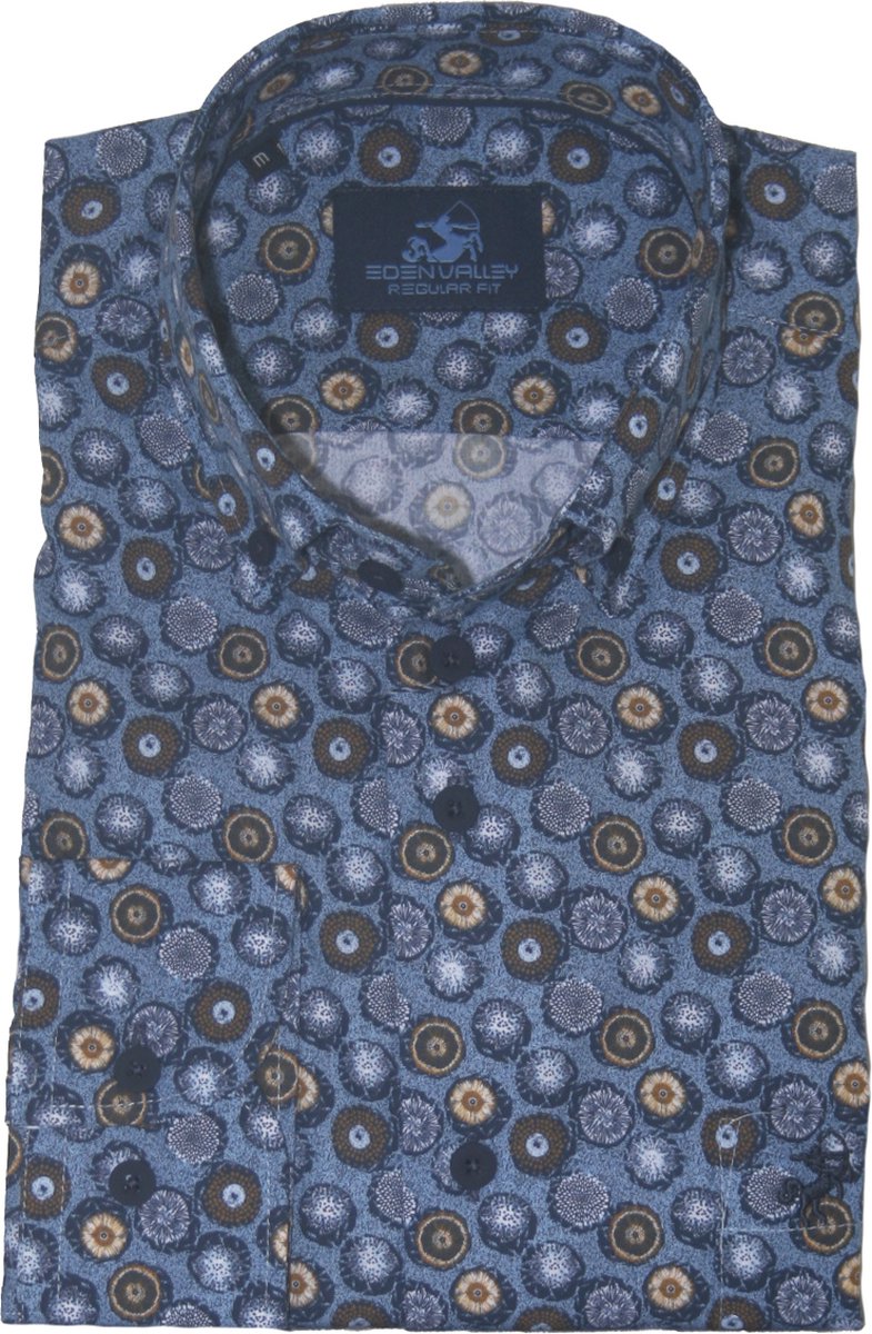 Eden Valley Lange mouw Overhemd - 514726 Regular Blauw (Maat: XL)