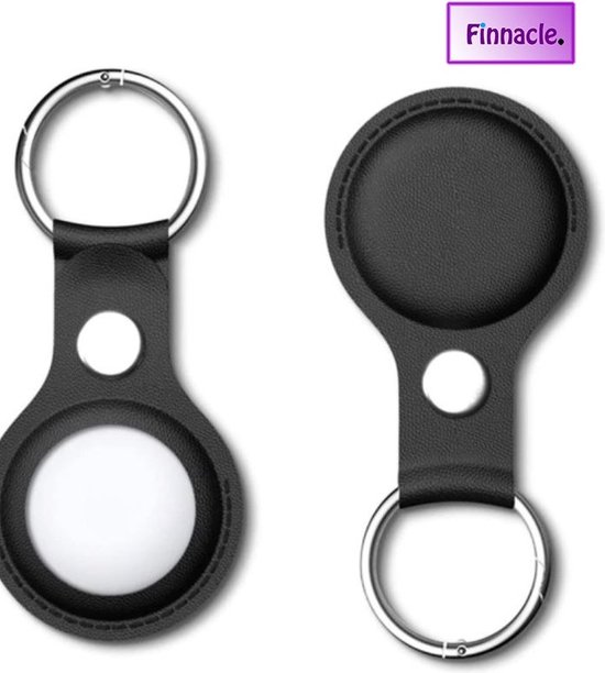 Finnacle - Premium Apple Airtag Siliconen Sleutelhanger Geschikt voor Apple Air tag - hoesje - Zwart