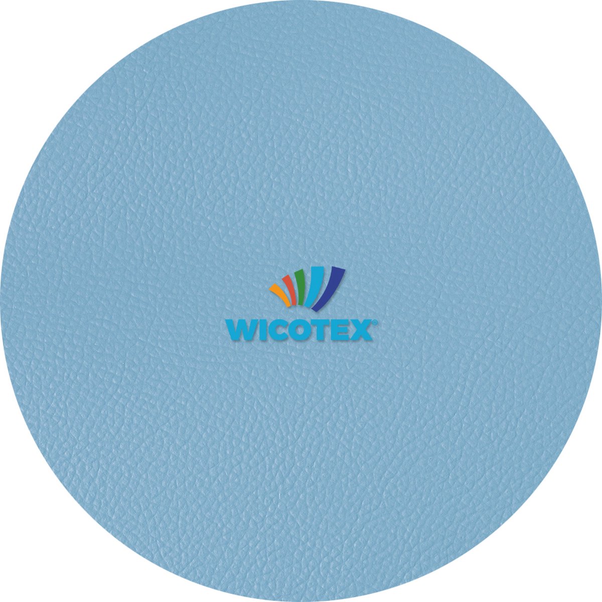 Wicotex Tafelkleed-Leer-Skai leer- moon licht blauw rond 140cm