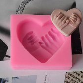 3D Siliconen mal hart met handen / waxmelt mal/ zeep mal / chocolade mal/ fondant mal