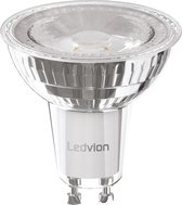 Ledvion Dimbare GU10 LED Spots, 5W, 4000K, 345 Lumen, Volledig Glas, LED Lampen Value Pack, Bol Spotlight