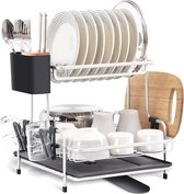 Afdruiprek - voor servies en snijplanken – mokken en glazen – dish drainer – luxe afdruiprek ‎44,1 x 33,4 x 12,4 cm