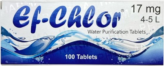 Waterzuiveringstabletten 17 mg – 100 stuks – 4-5 liter in 30 minuten