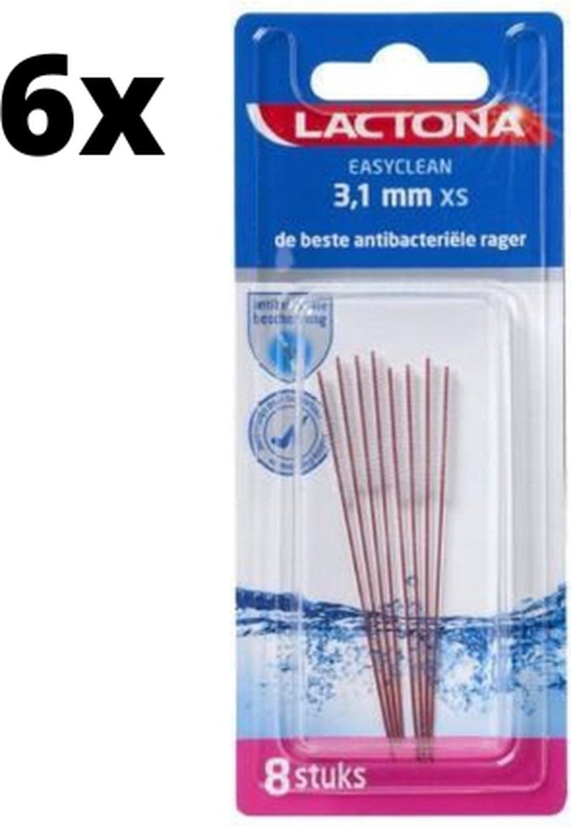 Lactona Ragers EasyClean XS 3.1mm Rood - 6 x 8 stuks - Voordeelverpakking