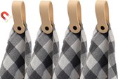 Brute Strength - Crochet porte-serviettes magnétique en cuir - Naturel - crochet suspendu - crochet porte-serviettes - boucle porte-serviettes - cintre porte-serviettes - 4 pièces