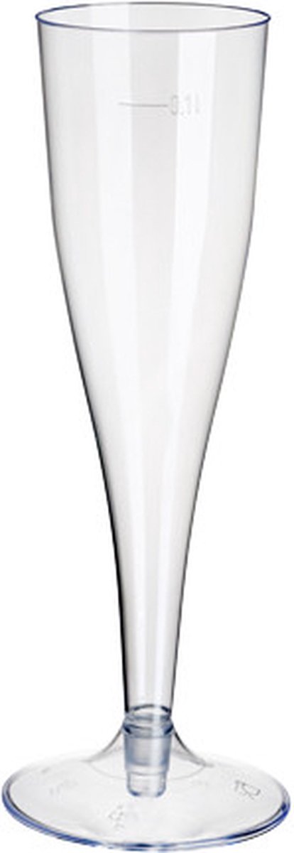 Champagne glas met losse voet 75/100ml (24 stuks) Herbruikbaar.
