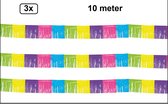 3x Franje slinger kleur 10 meter Regenboog - Verjaardag Festival thema feest fun regenboog versiering