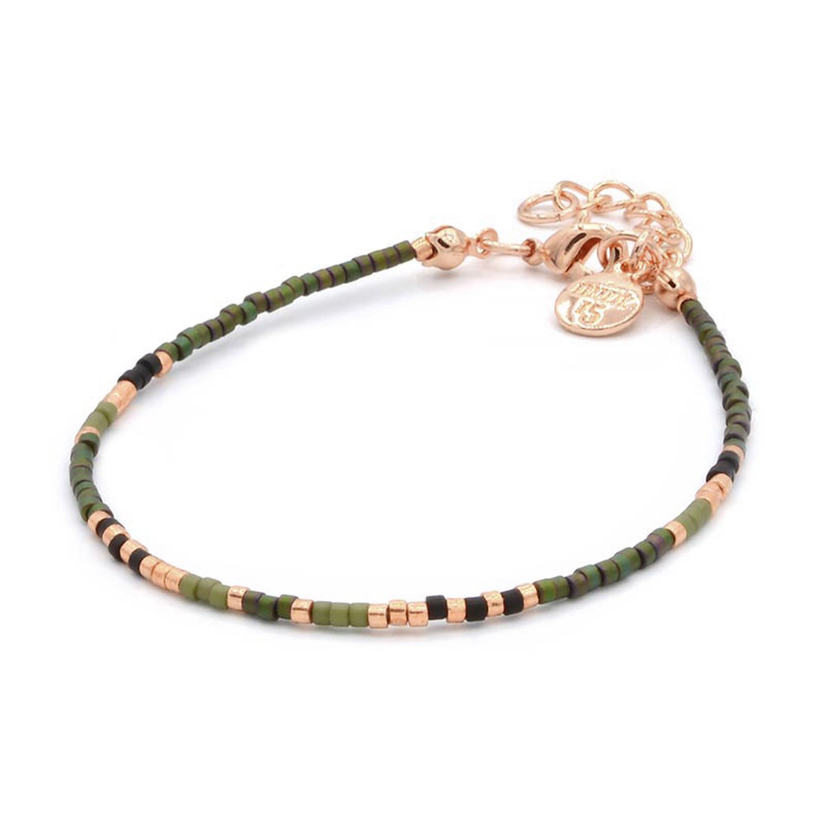 Mint15 Armband 'Delicate Bracelet - Army Green' - Roségoud