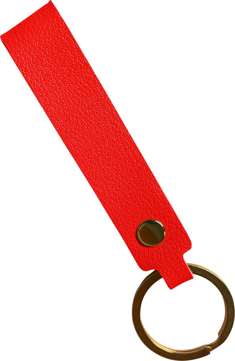 Sleutelhanger Leer met Sleutelring Sleutelhanger Auto Sleutelhanger Leer Dun - Rood