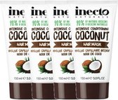 Inecto – Coconut Hair Mask - 4 pak - Natuurlijk – Kokosolie – Droog Haar