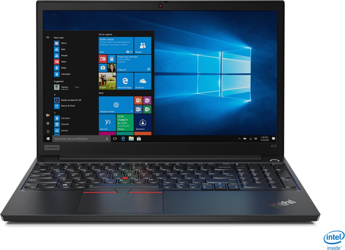 Lenovo ThinkPad E15 Intel® Core™ i5 i5-10210U Laptop 39,6 cm (15.6") Full HD 8 GB DDR4-SDRAM 256 GB SSD Wi-Fi 6 (802.11ax) Windows 10 Pro Zwart
