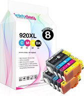 Inktdag Inktcartridge voor HP 920 XL cartridges, hp 920xl multipack zwart + kleur set 8 pak geschikt voor printers HP Officejet 6000 , 6500 , 6500 A , 6500 A Plus , 7000 , 7500 A , Pro 6000